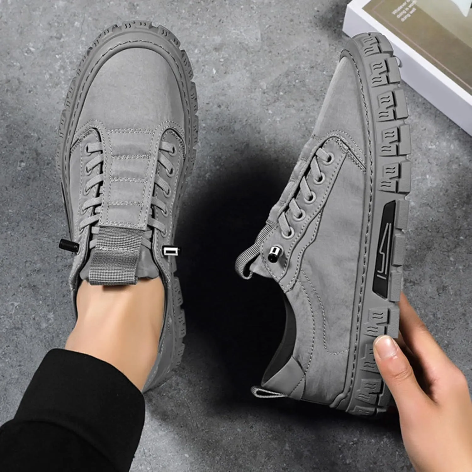 Men's Lightweight Non Slip Barefoot Shoes Lightweight Breathable Slip on Running Shoe Non Slip Barefoot Sneaker