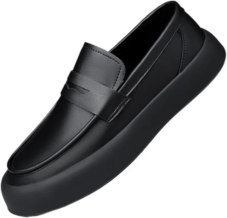 Men's Loafers Shoes Vegan Leather Driving Loafers Classic Round Toe Non Slip Low Top Anti-Slip Party Slip-on