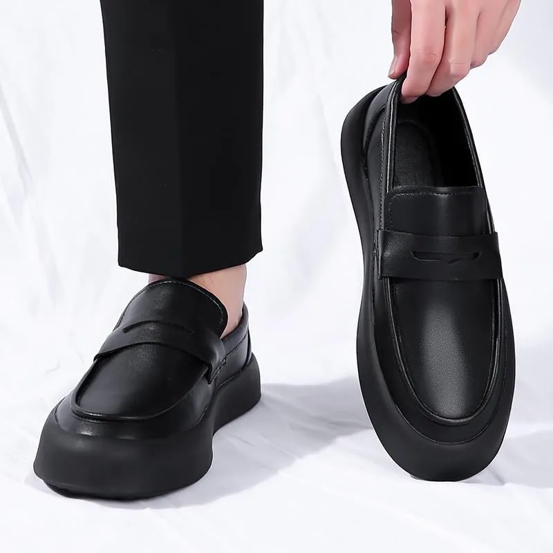 Men's Loafers Shoes Vegan Leather Driving Loafers Classic Round Toe Non Slip Low Top Anti-Slip Party Slip-on