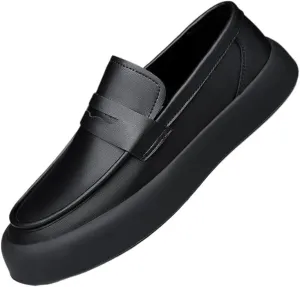 Men's Loafers Shoes Vegan Leather Driving Loafers Classic Round Toe Non Slip Low Top Anti-Slip Party Slip-on