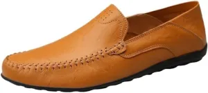 Men's Loafers Vegan Leather Vintage Business Solid Color Round Toe Working Anti-Slip Non Slip Resistant Shoe Slip On