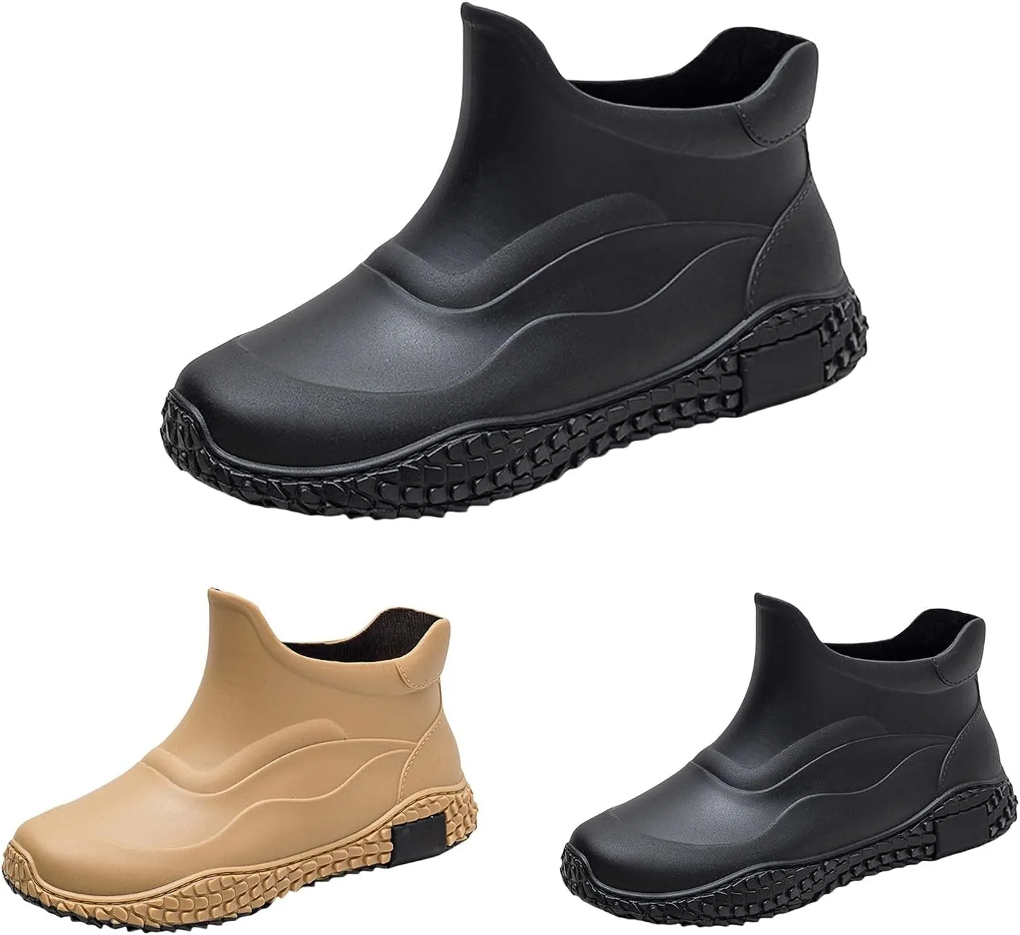 Men's Mid Waterproof Rain Boots Outdoor Lightweight Breathable Camping Mountaineering Shoes Ankle Chelsea Boots