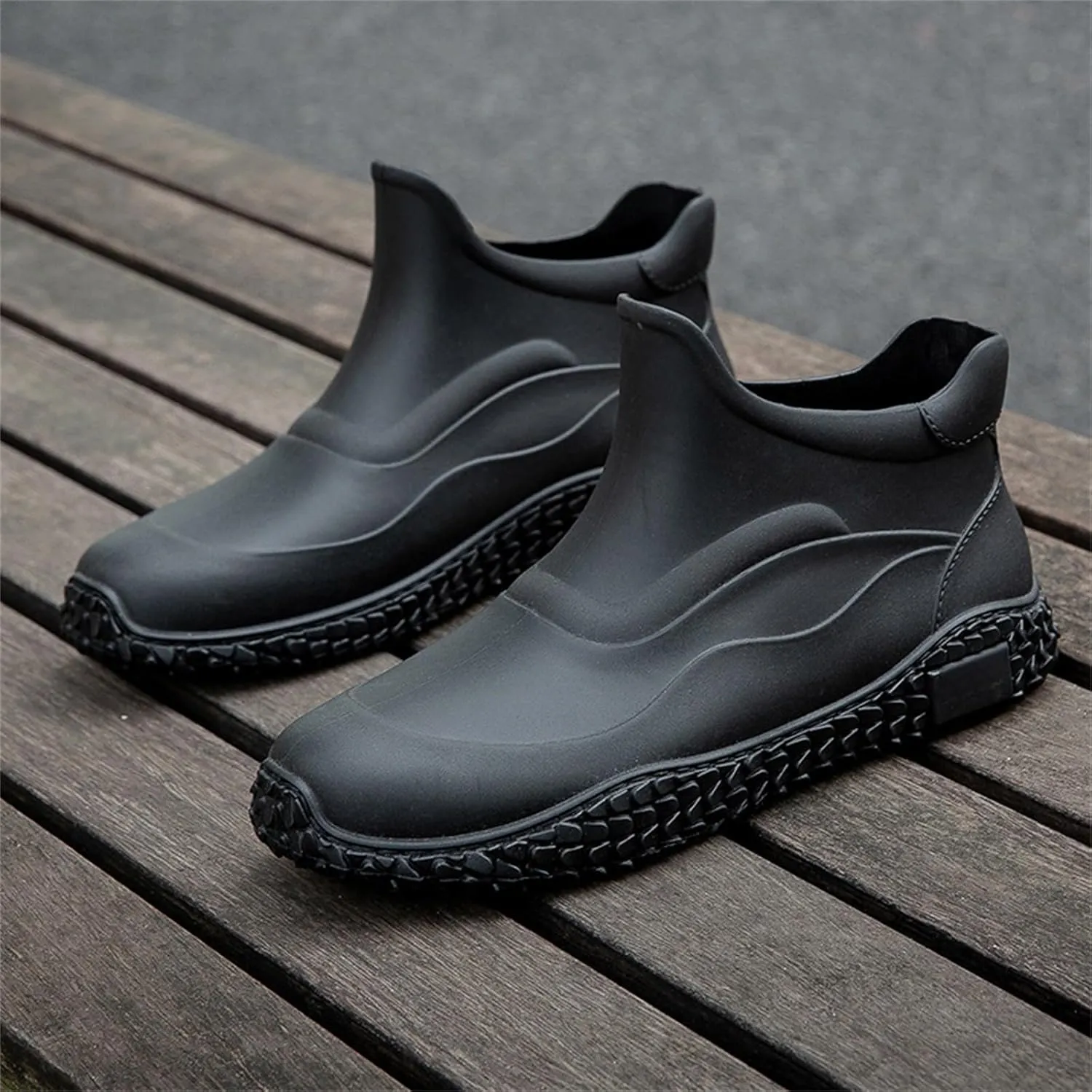 Men's Mid Waterproof Rain Boots Outdoor Lightweight Breathable Camping Mountaineering Shoes Ankle Chelsea Boots