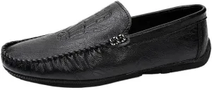 Mens Party Loafers Vegan Leather Business Comfor Round Toe Solid Color Office Non Slip Block Heel Anti-Slip Shoe Slip-on