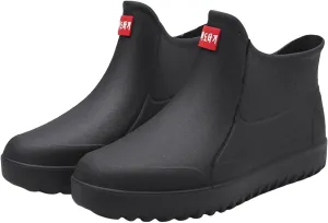 Men's Short Tube Slip On Rain Boots Outer Neoprene Boots Hiking Rain Boots Fishing Boots Water Proof Rain Boots