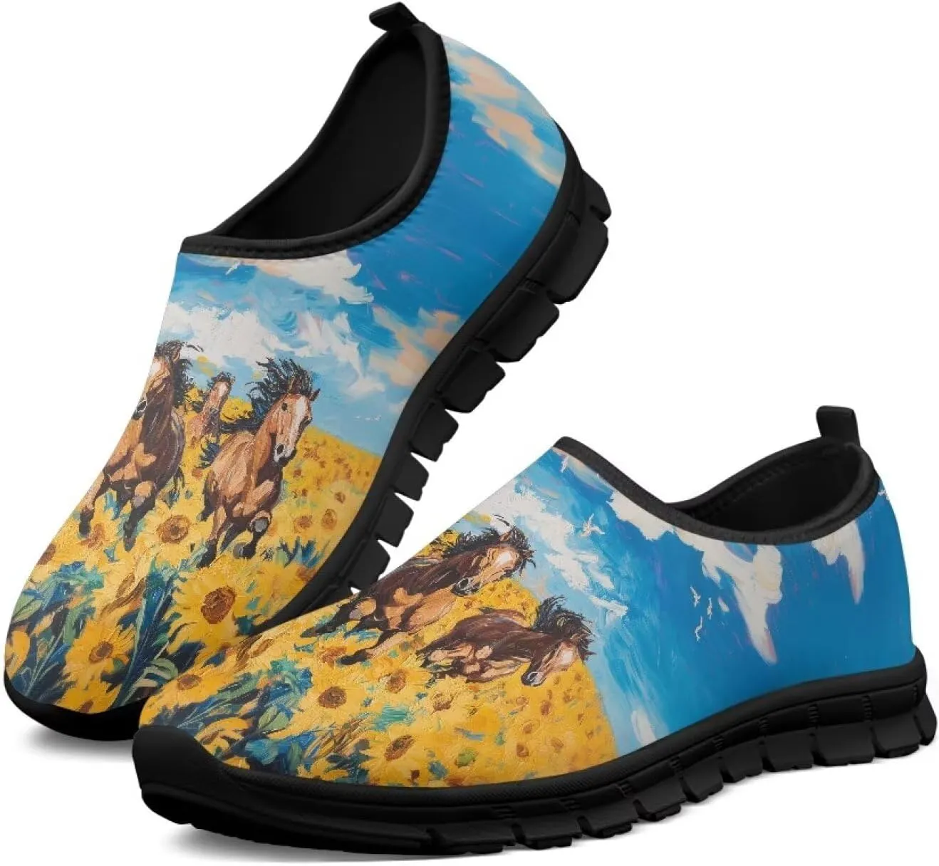 Men's Slip On Low Cut Sports Sneakers Van Gogh Casual Shoes Non-Slip Comfortable Outdoor Workout Footwear US5-14