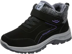 Mens Work Boots Slip On Hiking Sneakers with Warm Fur Lining Working Shoes for Women Food Service Winter Outdoor Botas Waterproof Non Slip Hike Grounded Footwear