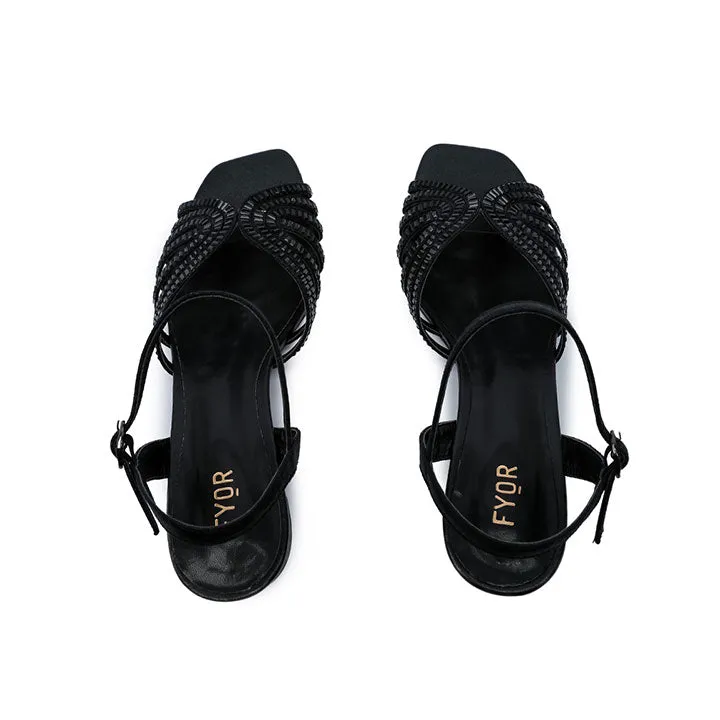 Metallic Strappy Block Heel HL 169