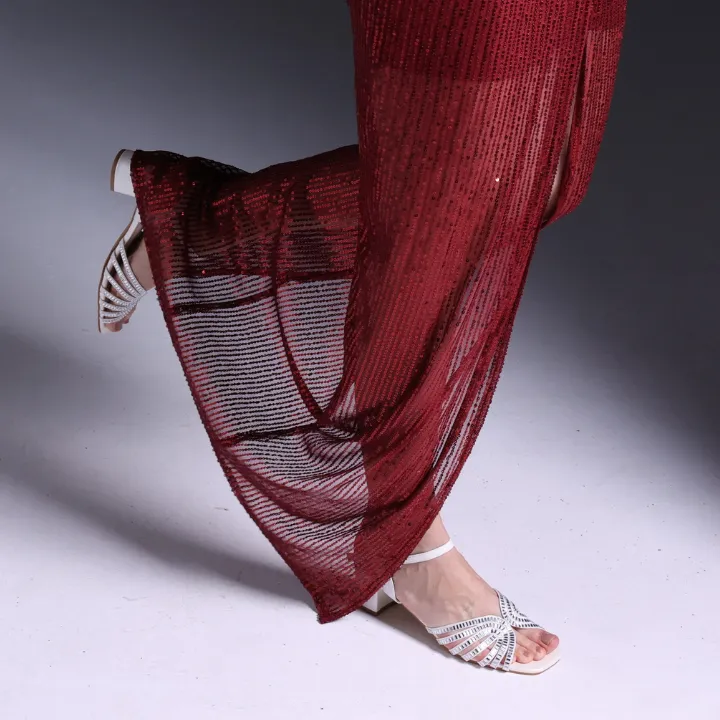Metallic Strappy Block Heel HL 169