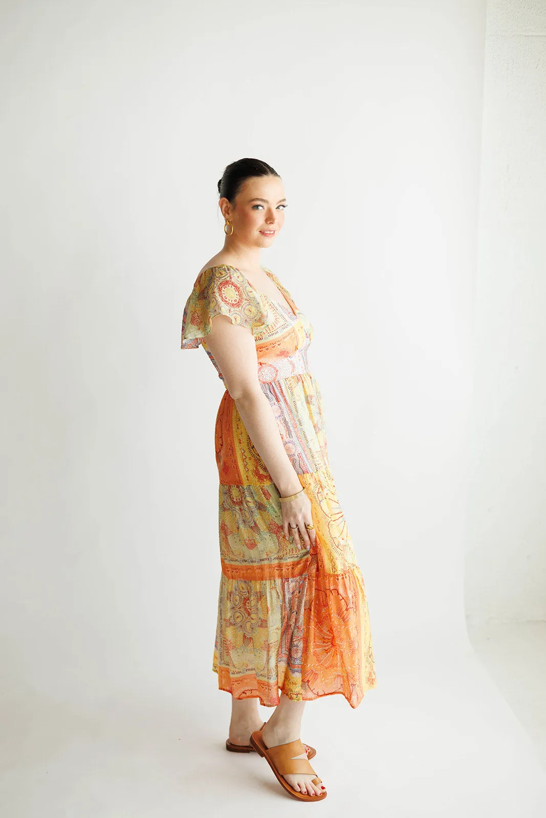 Multi Print Maxi Dress