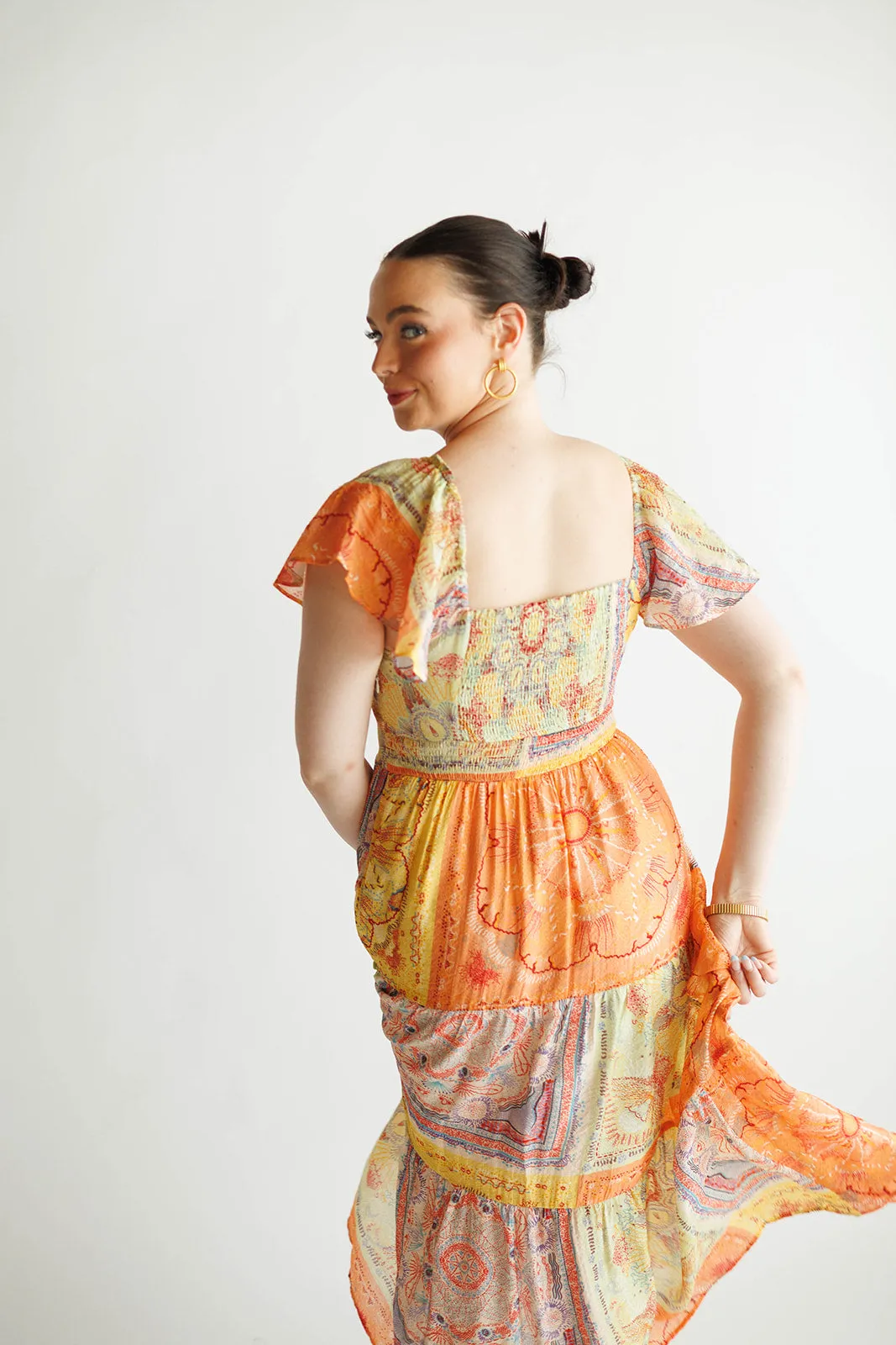 Multi Print Maxi Dress