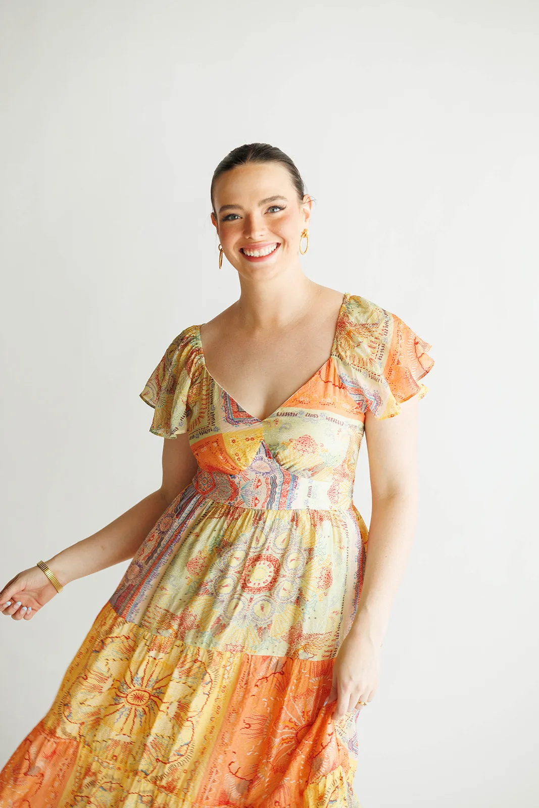 Multi Print Maxi Dress