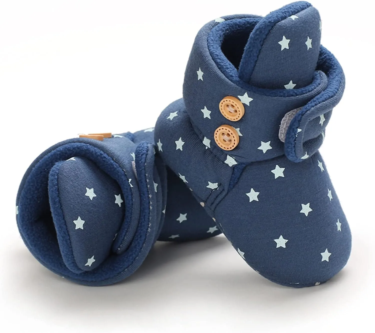 Newborn Baby Cotton Booties Non-Slip Sole for Toddler Boys Girls Infant Winter Warm Fleece House Slippers