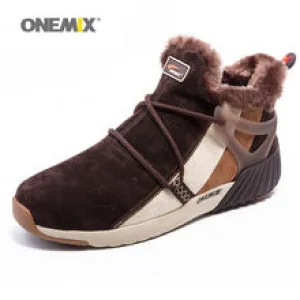 ONEMIX Winter Men's Boots Warm Wool Sneakers Outdoor Unisex Athletic Sport Shoes