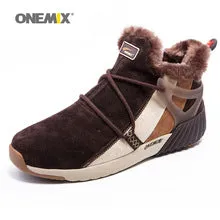 ONEMIX Winter Men's Boots Warm Wool Sneakers Outdoor Unisex Athletic Sport Shoes