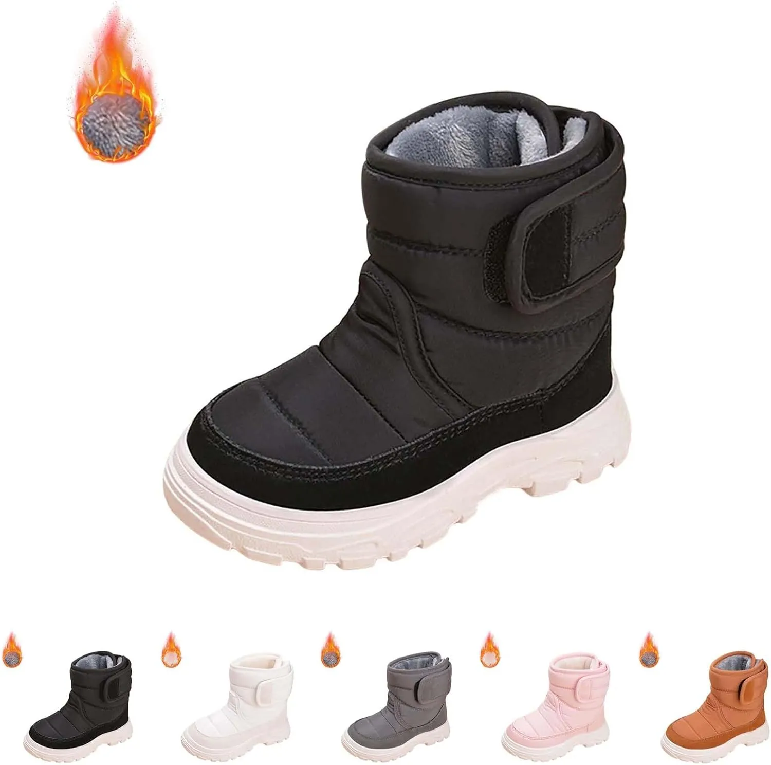 Open Toe Fuzzy Snow Booties For Boys Kids Winter Ski Shoes Toddler Fleece Breathable Sport Boots Fashion Non Slip Warm