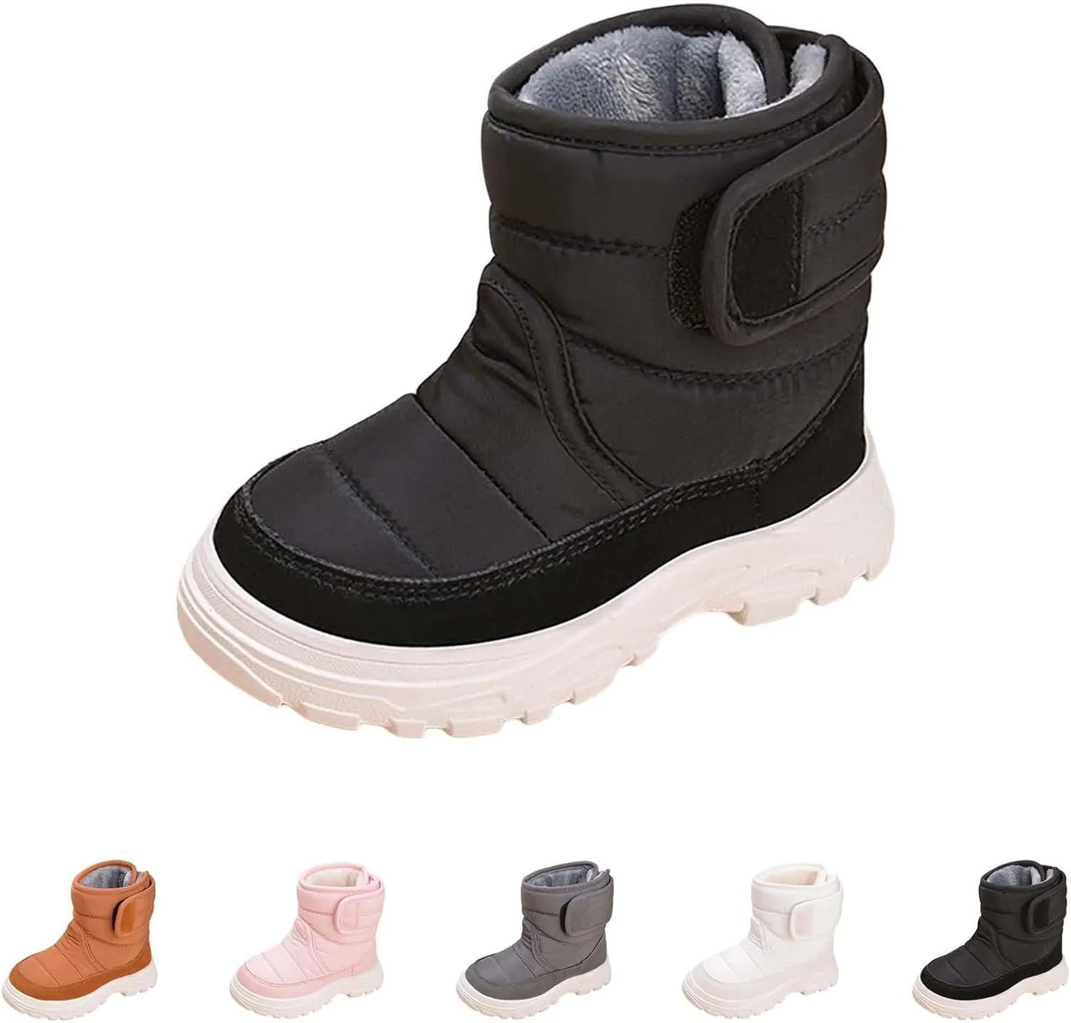 Open Toe Fuzzy Snow Booties For Boys Kids Winter Ski Shoes Toddler Fleece Breathable Sport Boots Fashion Non Slip Warm