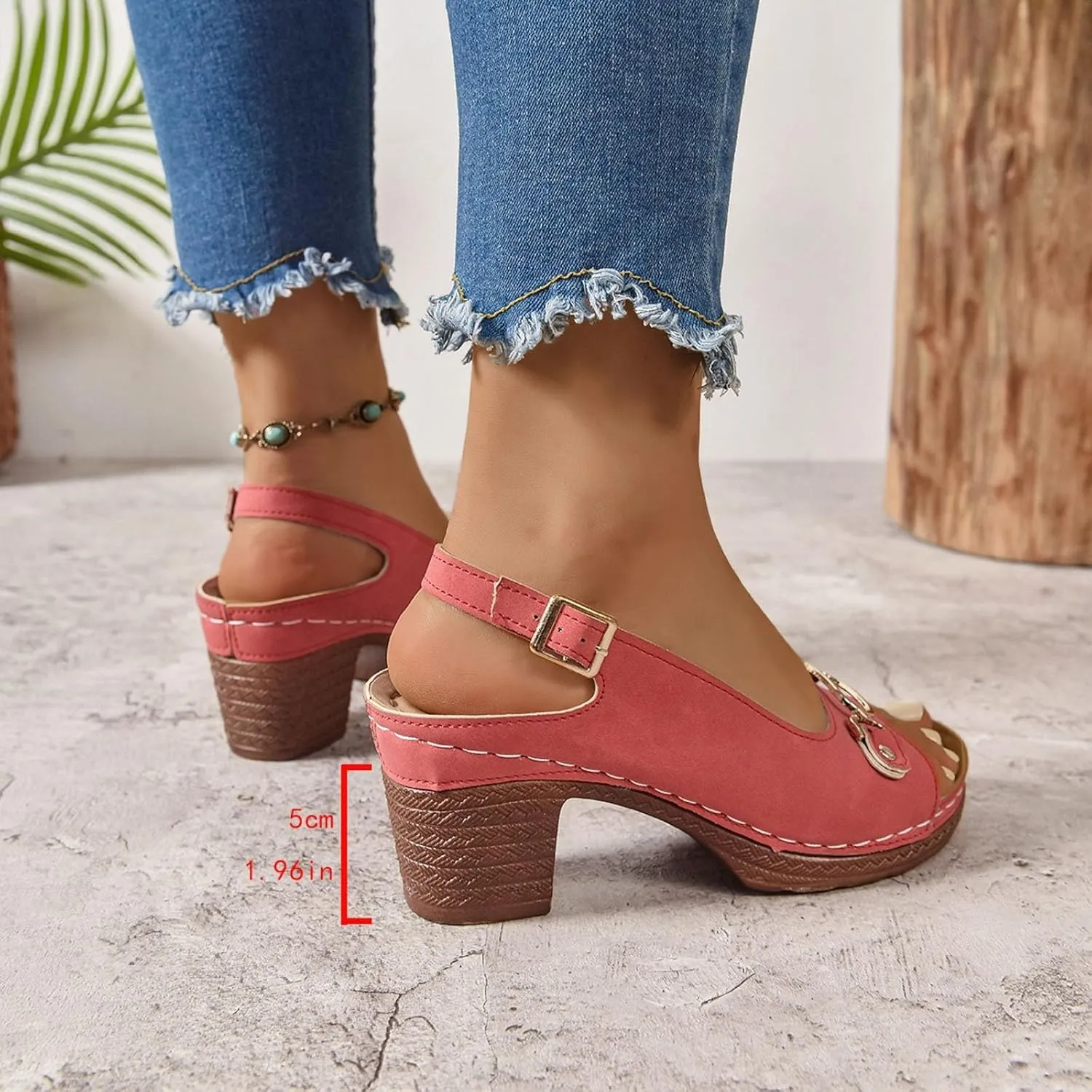 Orthopedic Sandals for Women, Women Walking Slippers with Arch Support Ladies Elegant Mid Heel Sandals Fish Mouth Slingback Walking Shoes for Working Shopping