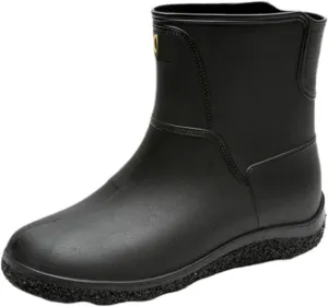 Outdoor Work Booties Men's Mid Tube Rubber Shoes Waterproof And Non Slip Rain Boots Fishing Water Boots Outdoor Gardening Work