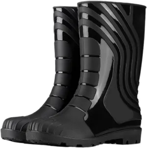 Outdoor Work Booties Men's Outdoor All Match Rain Boots Mid Tube Non Slip Waterproof Rubber Shoes Outdoor Gardening Work