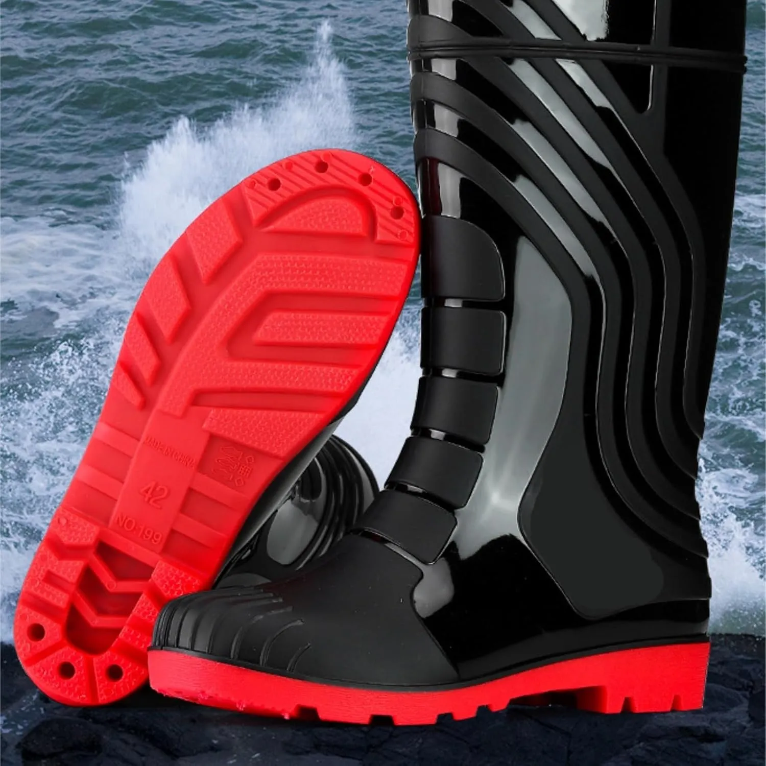 Outdoor Work Booties Men's Outdoor All Match Rain Boots Mid Tube Non Slip Waterproof Rubber Shoes Outdoor Gardening Work