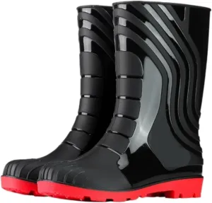 Outdoor Work Booties Men's Outdoor All Match Rain Boots Mid Tube Non Slip Waterproof Rubber Shoes Outdoor Gardening Work
