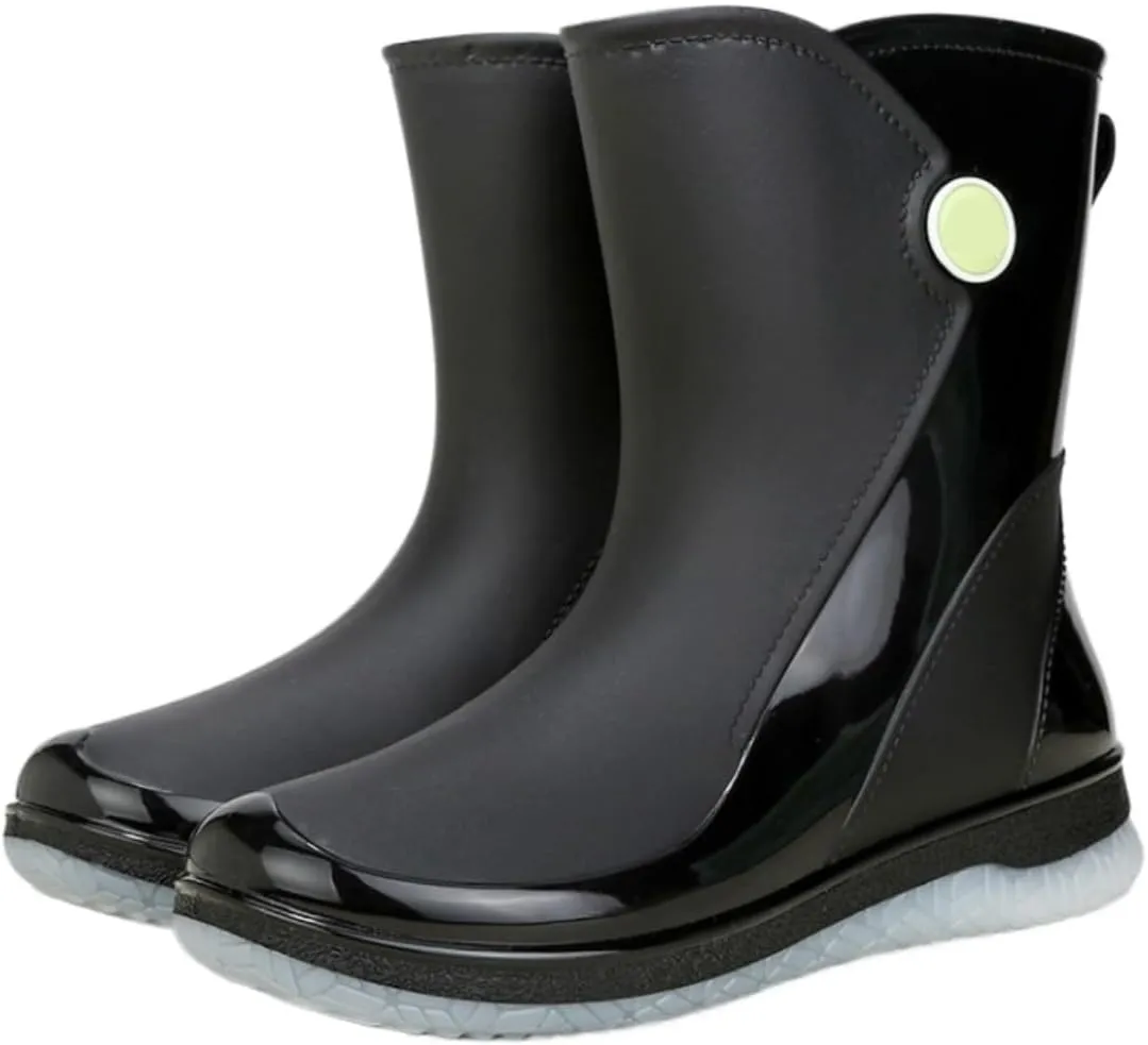 Outdoor Work Booties Women's Waterproof Rain Boots Non Slip Kitchen Work Versatile Short Boots Outdoor Gardening Work