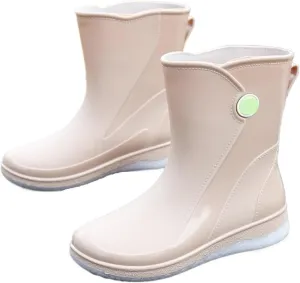 Outdoor Work Booties Women's Waterproof Rain Boots Non Slip Kitchen Work Versatile Short Boots Outdoor Gardening Work