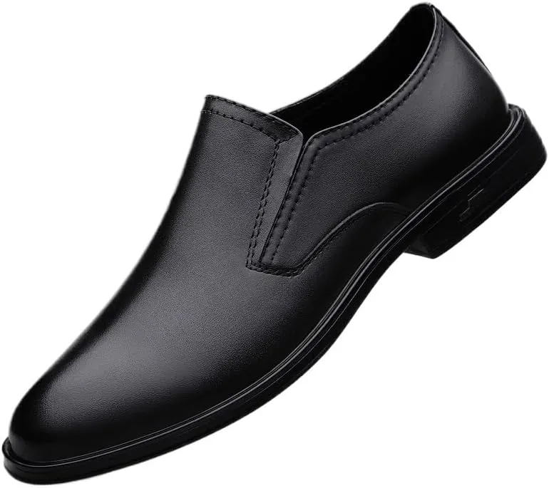 Party Loafers for Men Vegan Leather Vintage Round Toe Non Slip Rubber Sole Low Top Casual Slip-on