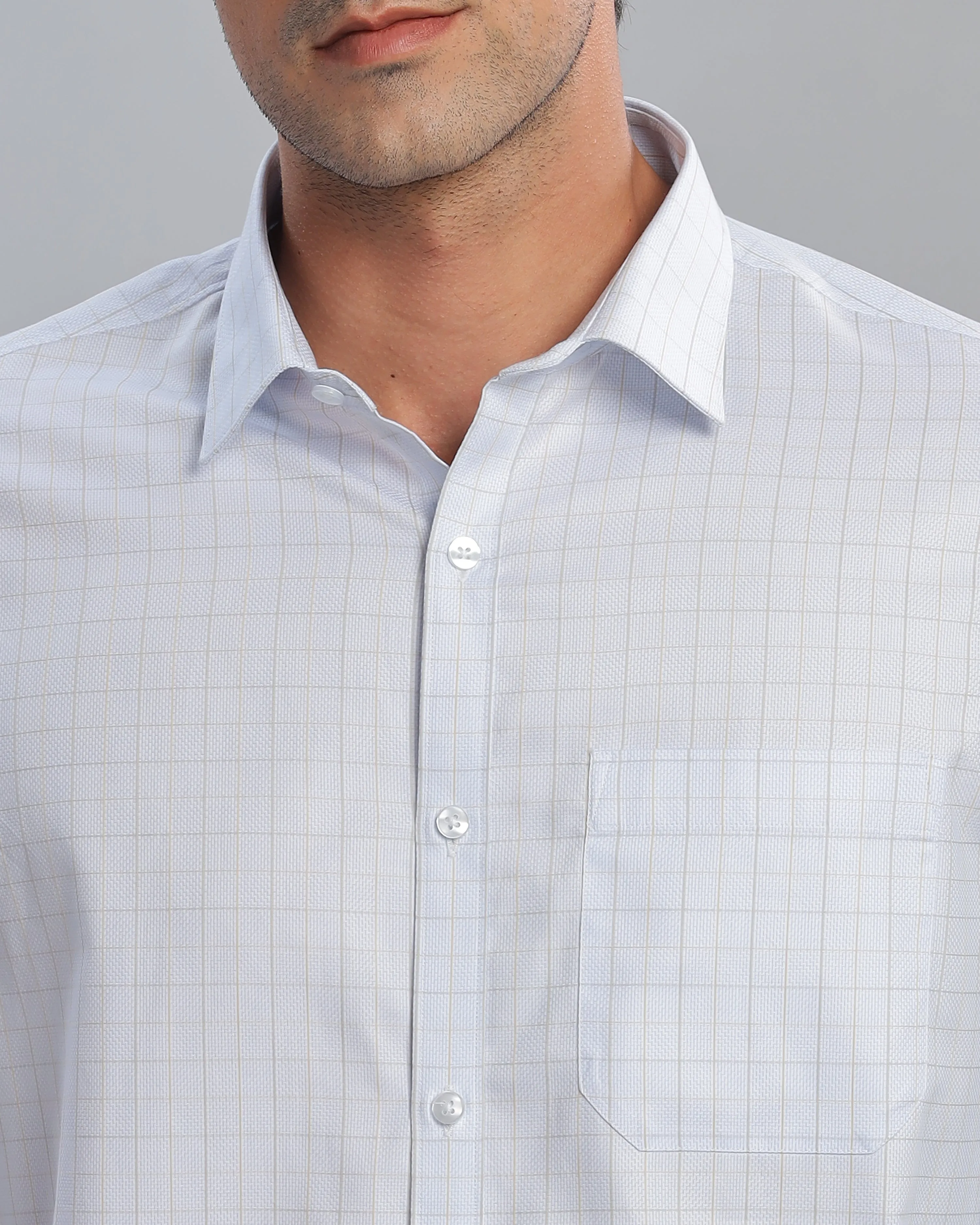 Pastel Blue Checks Shirt