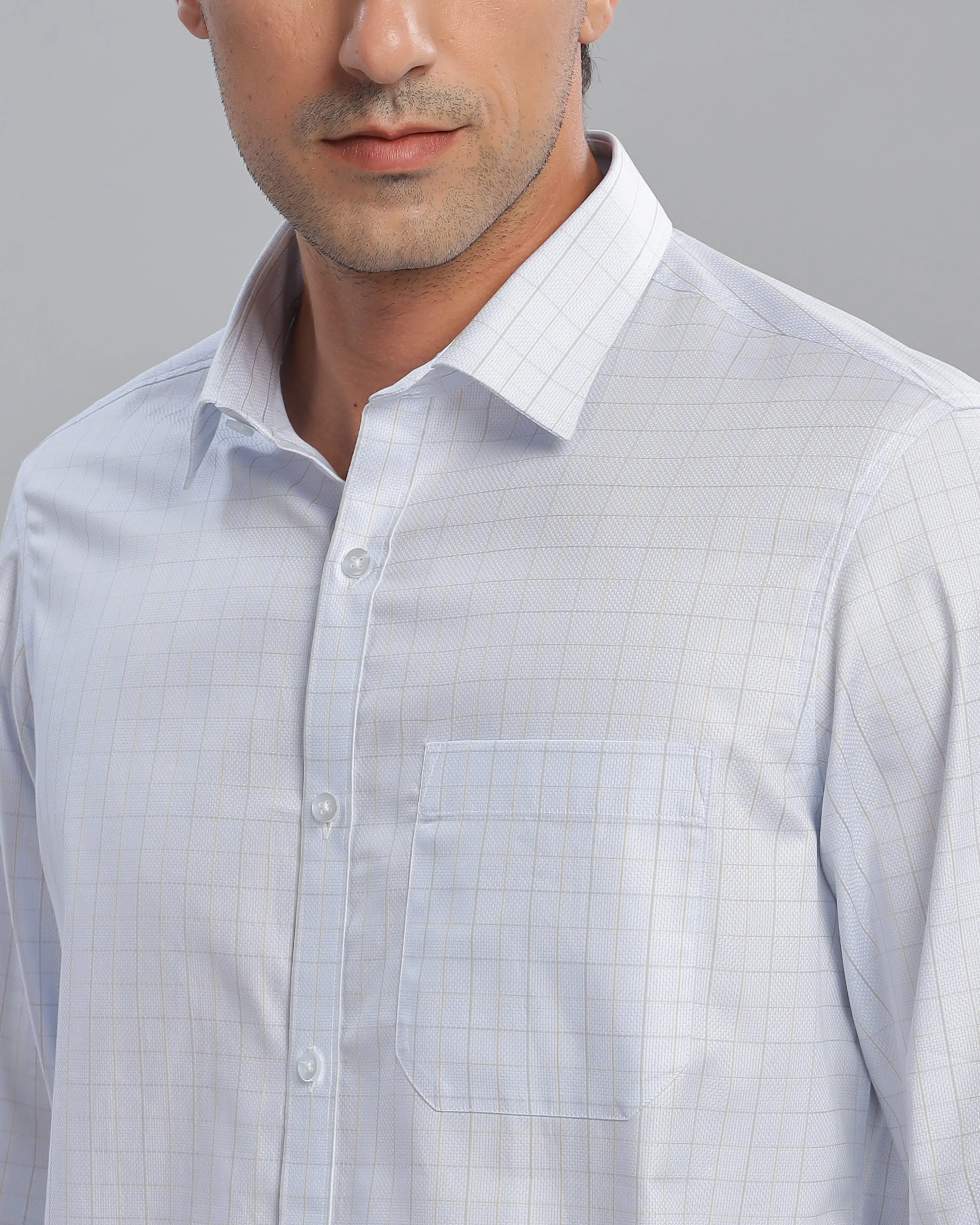 Pastel Blue Checks Shirt