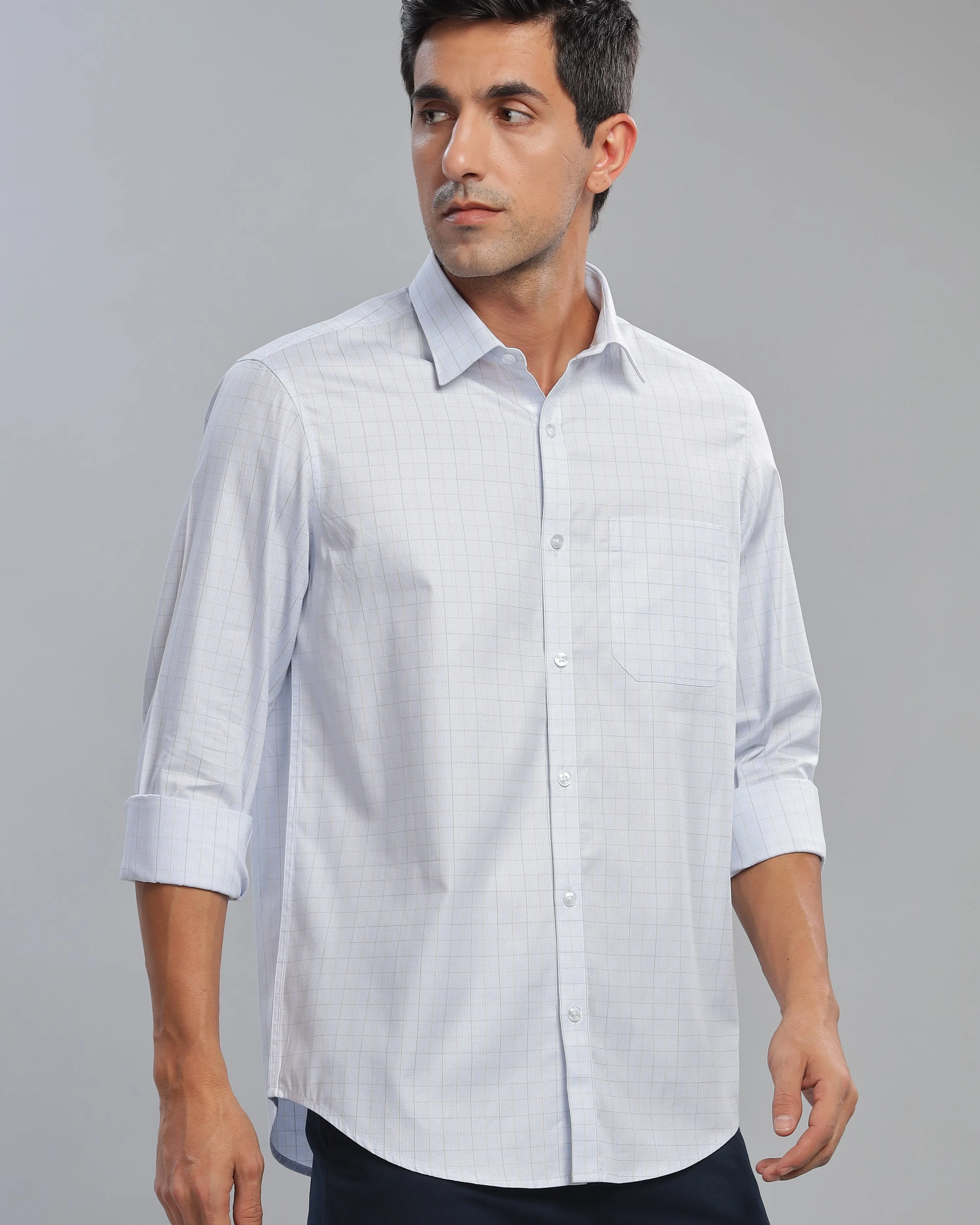 Pastel Blue Checks Shirt