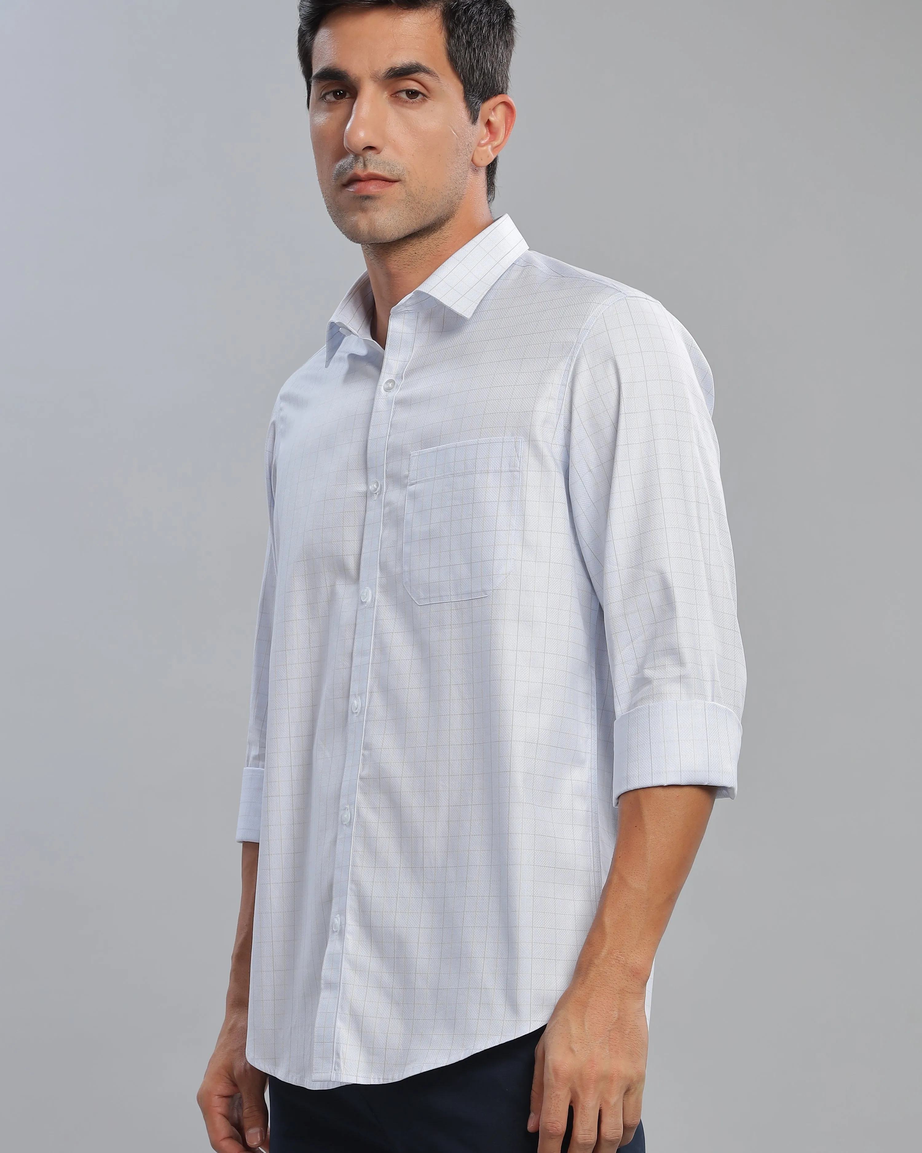 Pastel Blue Checks Shirt