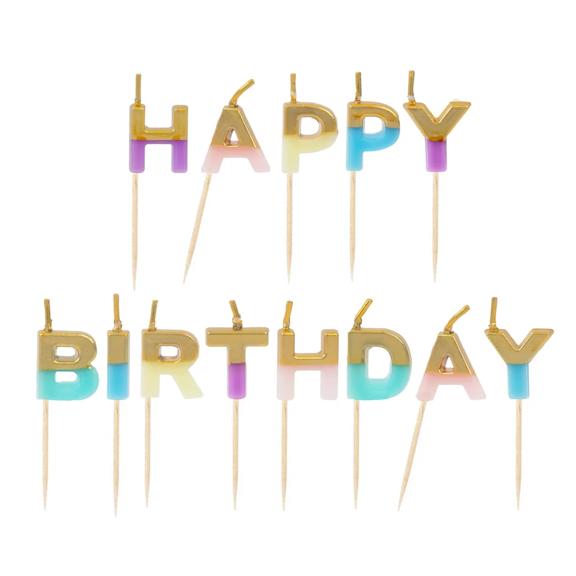 Pastel Color Happy Birthday Candles by Talking Tables