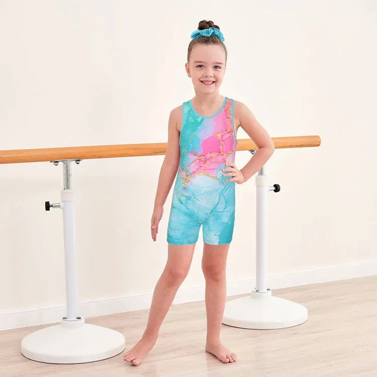Pastel Green Pattern Unitard for Girls