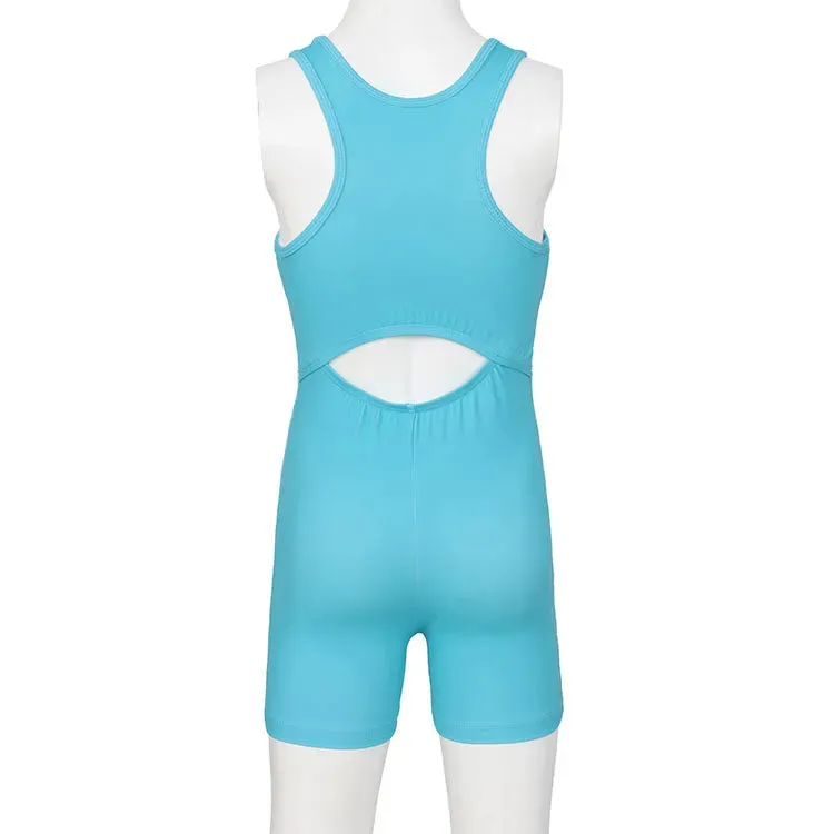 Pastel Green Pattern Unitard for Girls