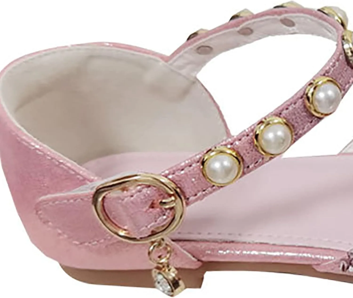 Princess Girls Rhinestone Dress Shoes Glitter Sequins Closed Toe Party Wedding Flower Girls Shoes for Toddler Kid