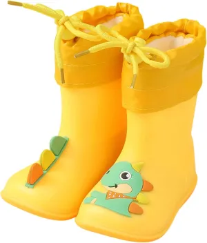 Rain Boots Baby Colorful Plush Children Water Shoes Soft Outdoor Kids Rain Boots Toddler Fall Shoes