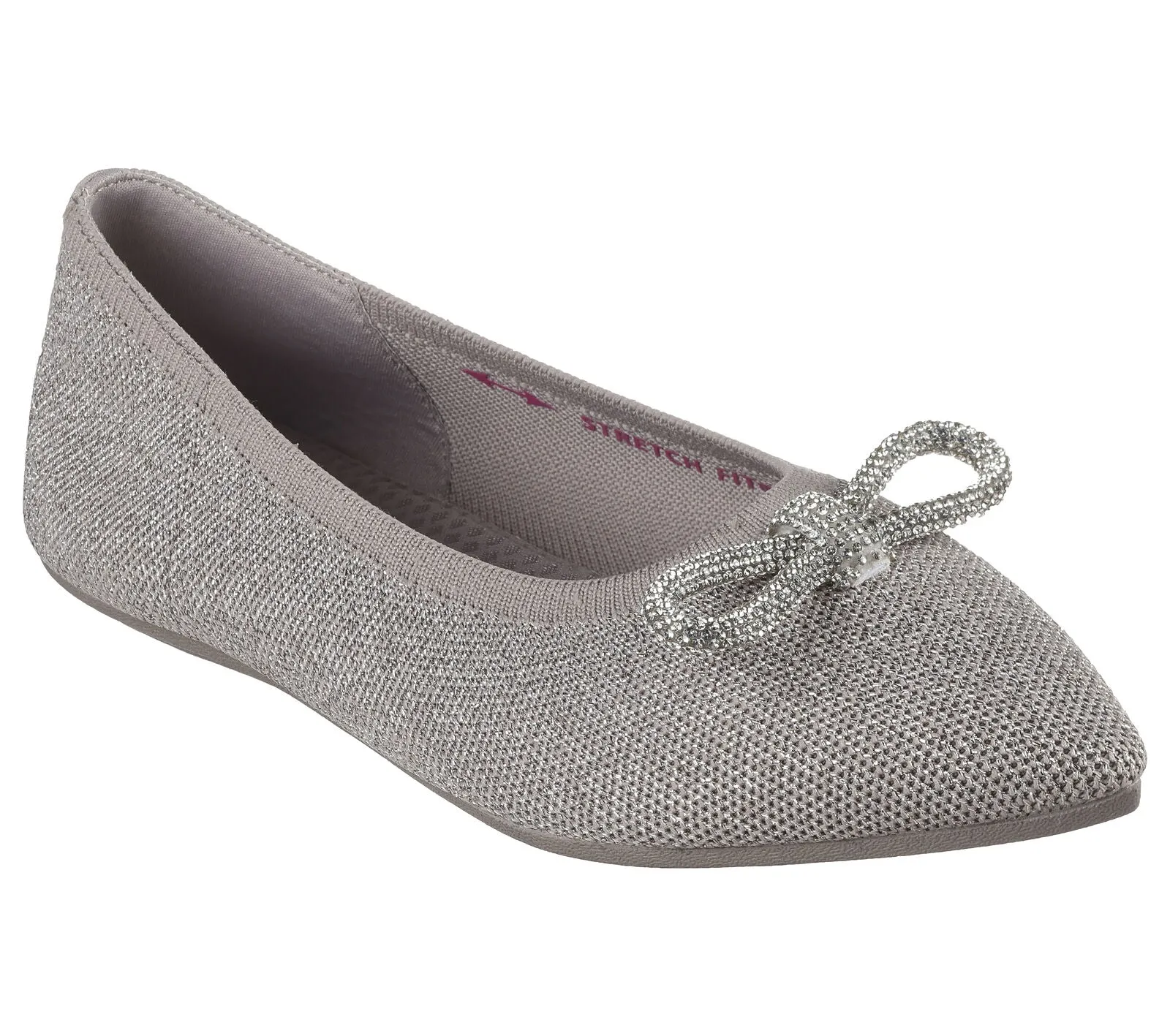 Skechers: Cleo Point Flats in Glitzy Haze Taupe