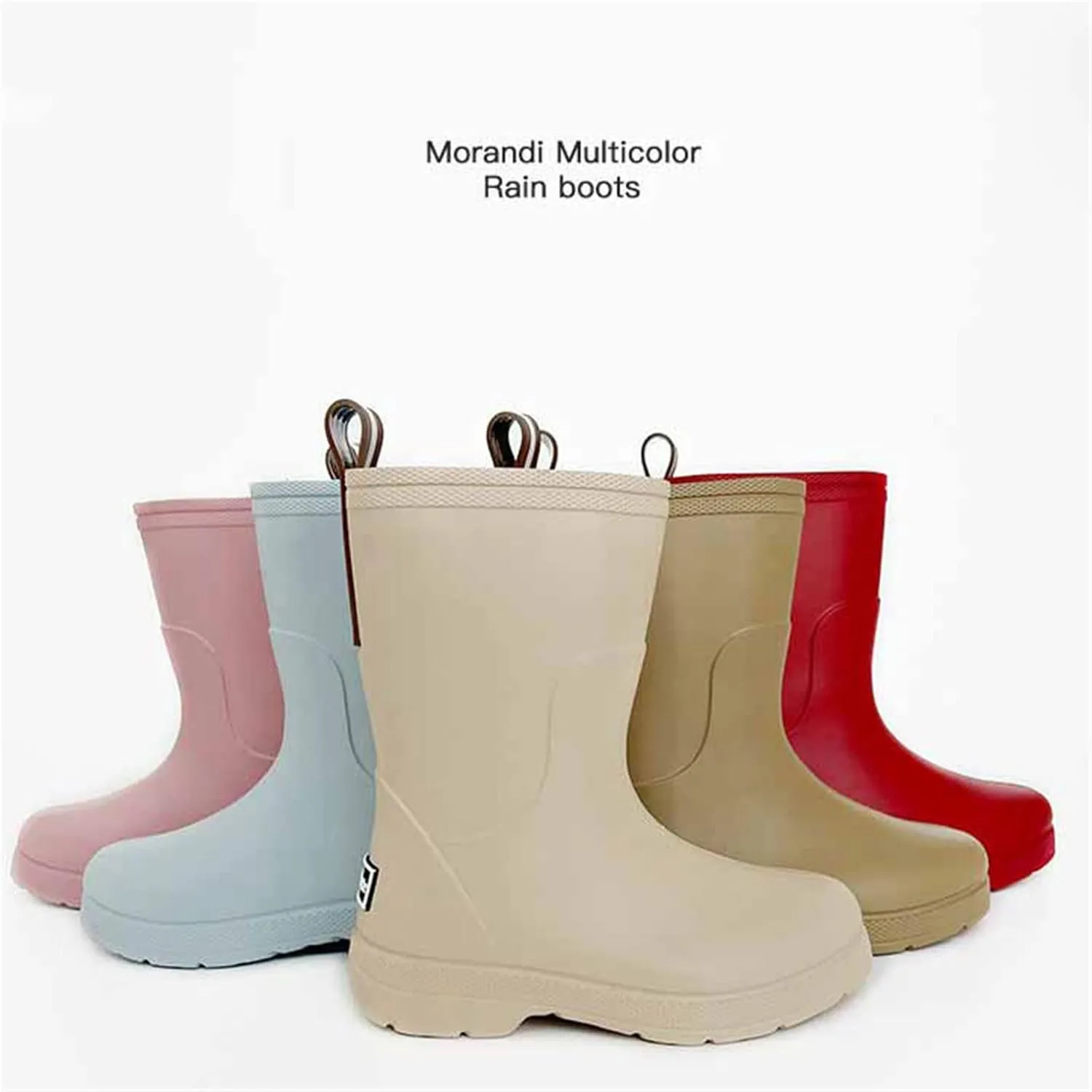 Solid Rain Boots Toddler Children Soft Pull On Rainboots Boys Girls Classic Water Shoes Baby Anti Slip Garden Boots