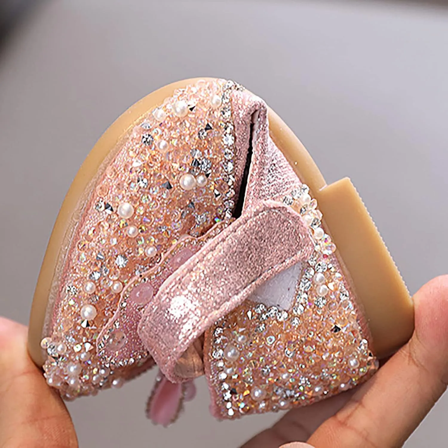 Spring and Summer Children Dance Shoes Girls Performance Princess Shoes Rhinestone Pearl Dress