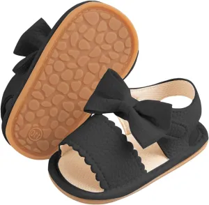 Summer Sandals Toddler/Little Kid/Big Kid Infant Baby Girl Boy Sandals Premium Summer Outdoor Casual Beach Shoes With Flower Bowknot Slip Rubber Sole Newborn Toddler Dress Shoes for Little Kid
