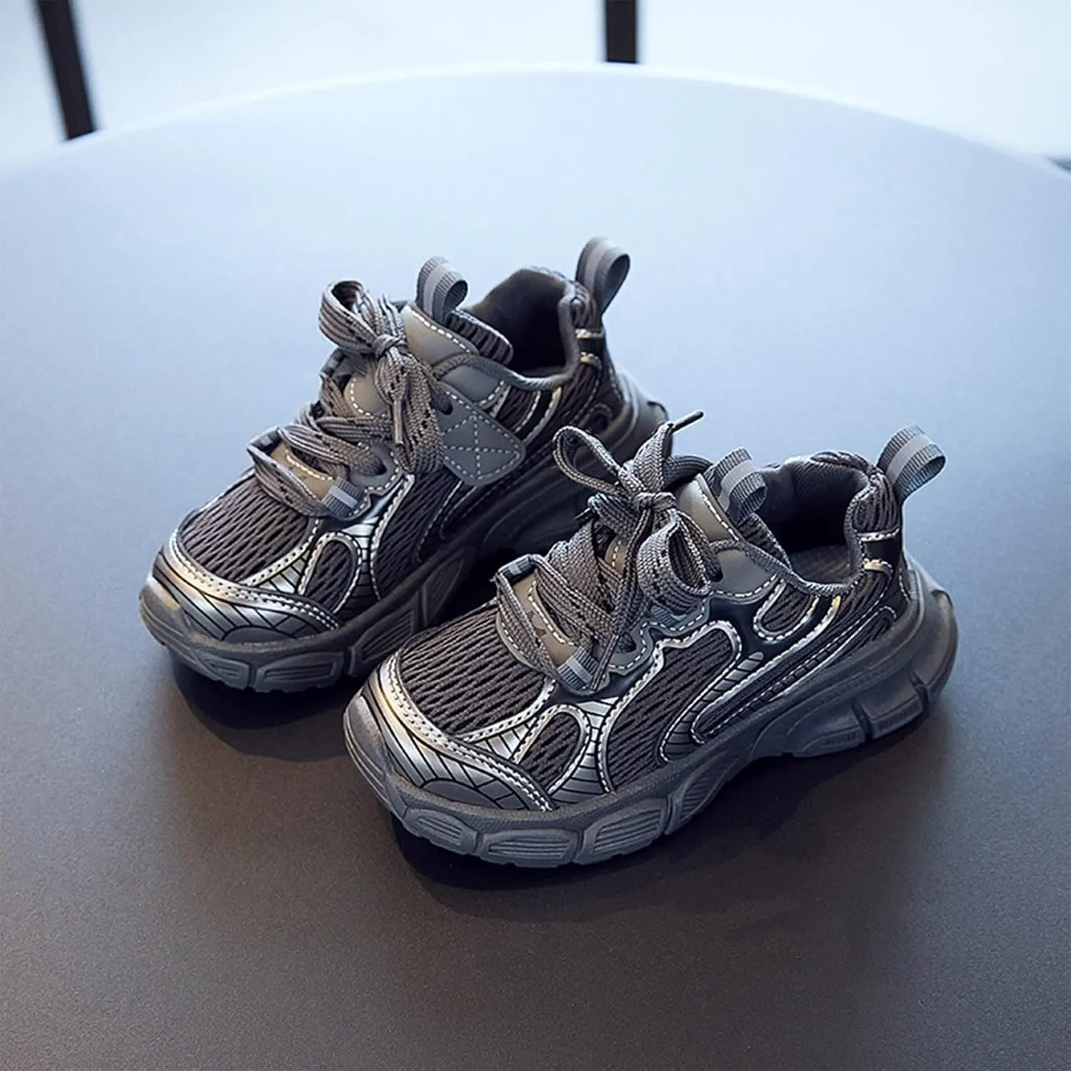 Toddler Baby Sneakers Fashionable Children Sports Boys and Girls Thick Non Slip Boy Solid Tied Shoes Casual Shoes