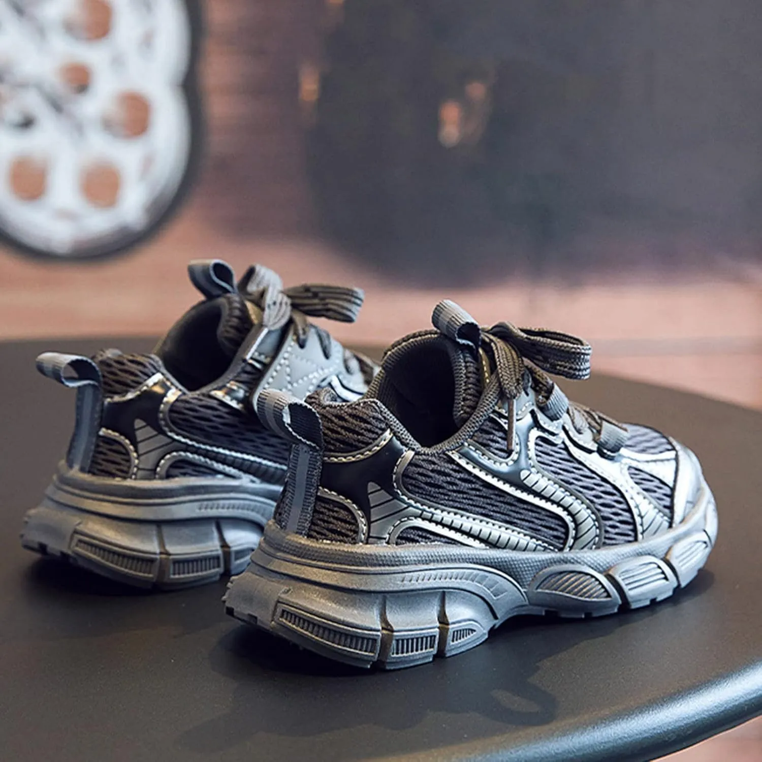 Toddler Baby Sneakers Fashionable Children Sports Boys and Girls Thick Non Slip Boy Solid Tied Shoes Casual Shoes