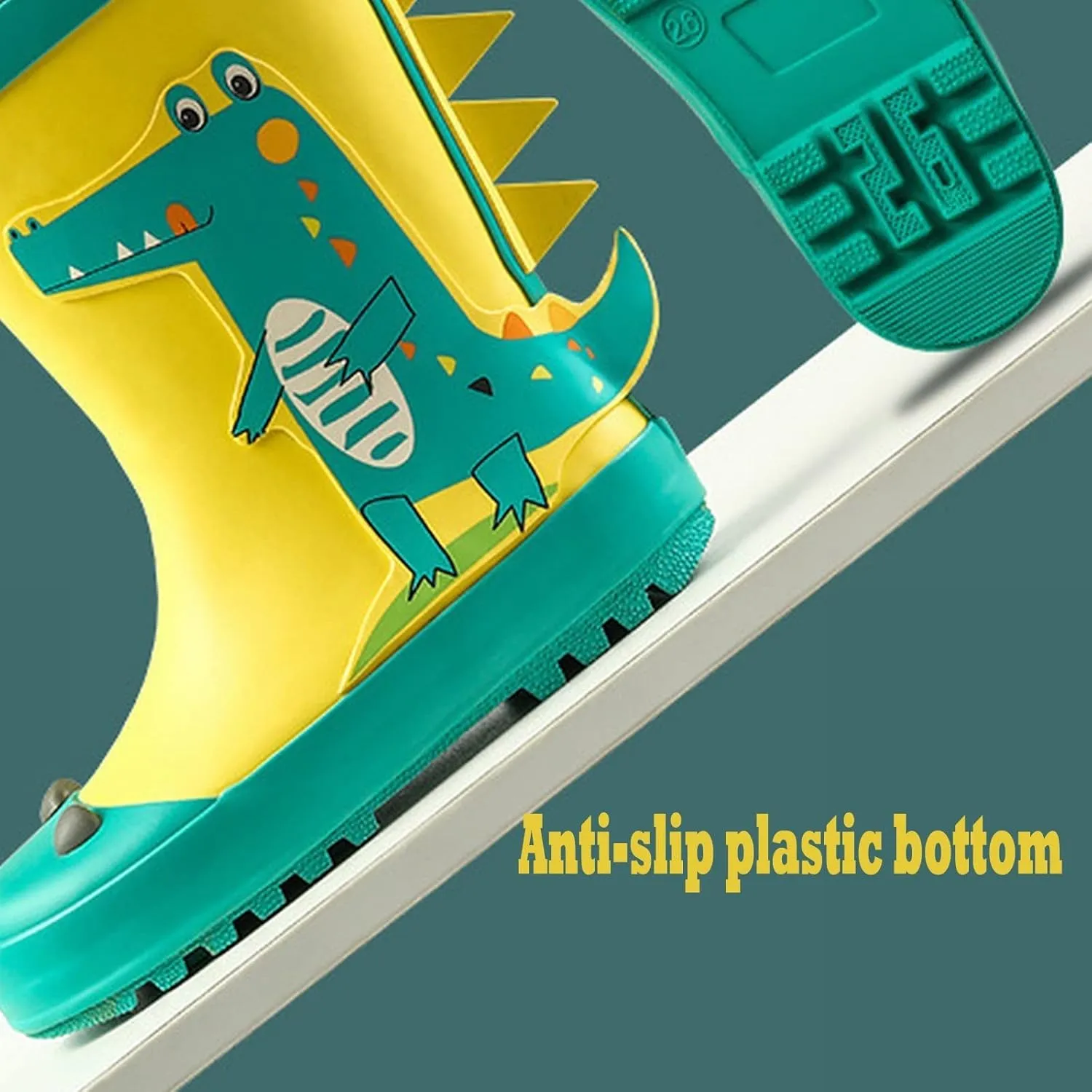 Toddler Boys Girls Cartoon Astronaut Rain Boots Adjustable Non-slip Soft Bottom Outdoor Rain Boots