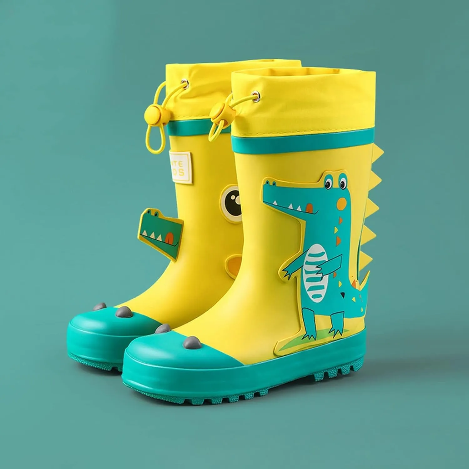 Toddler Boys Girls Cartoon Astronaut Rain Boots Adjustable Non-slip Soft Bottom Outdoor Rain Boots
