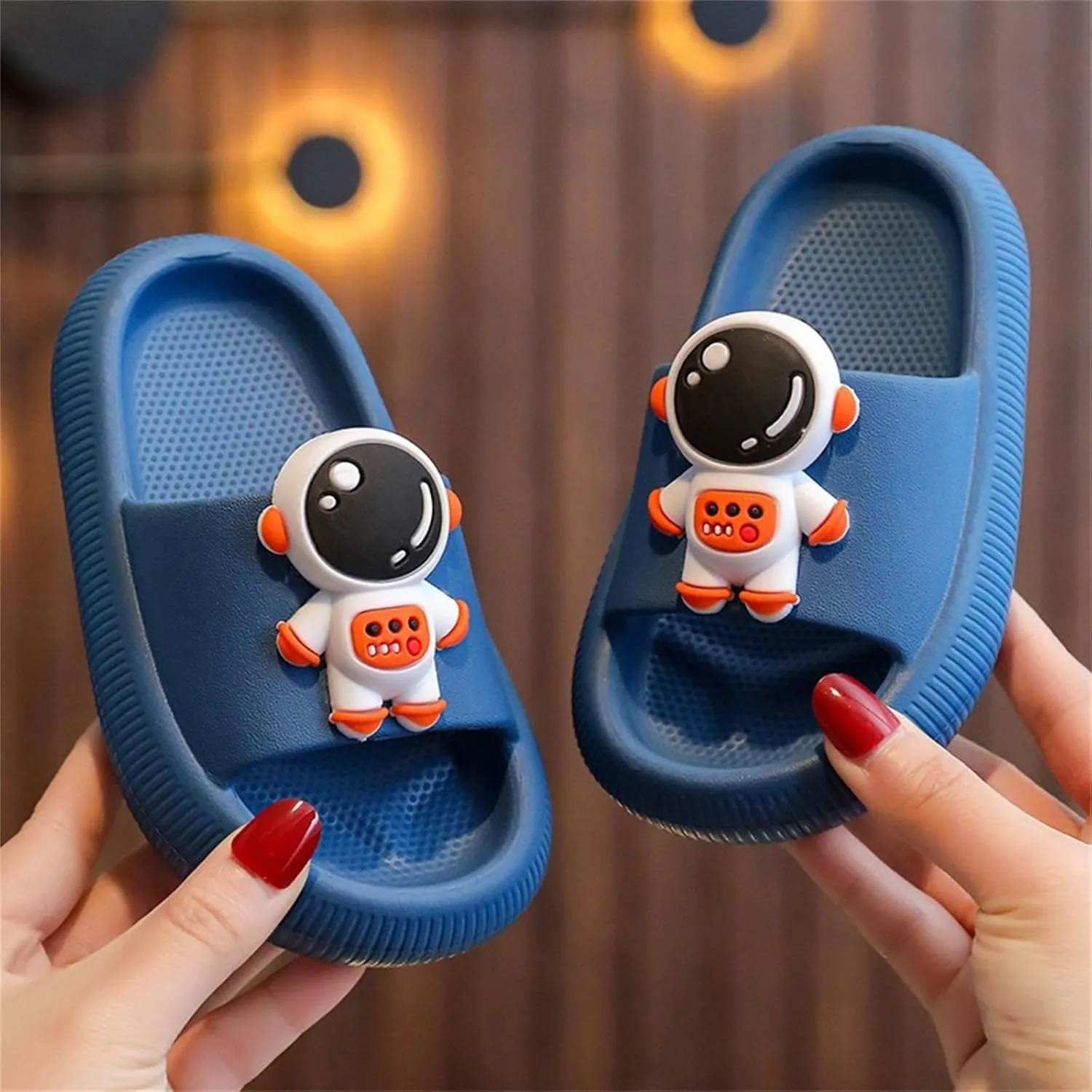 Toddler Cartoon Non Slip Slides Non-Slip Comfy Cushioned Thick Sole Shower Pool Slippers Summer Beach Water Shoes