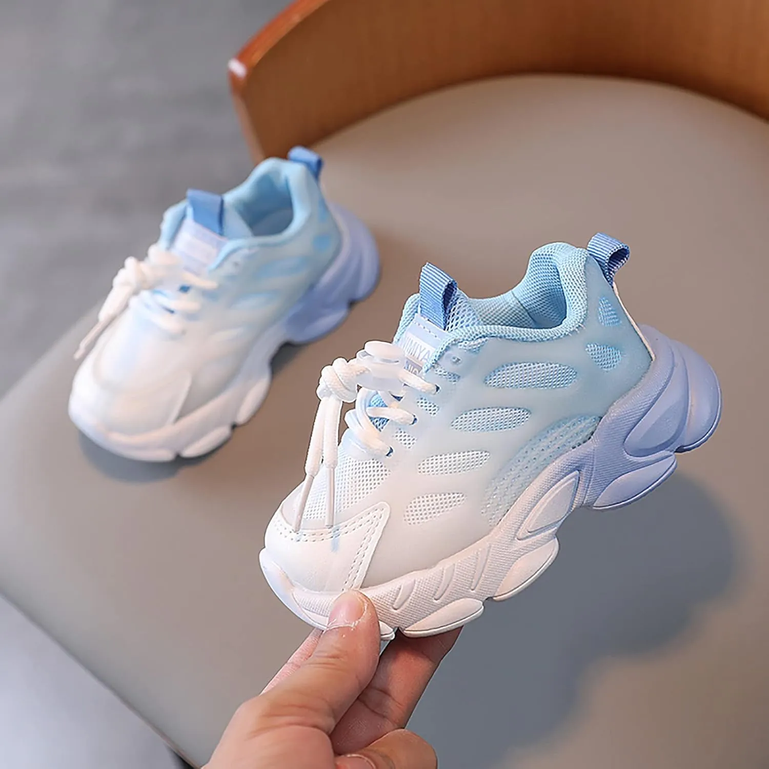 Toddler Girls Boys Gradient Color Lightweight Sneakers Mesh Breathable Anti Slip Soft Comfy Tennis Shoes Unisex