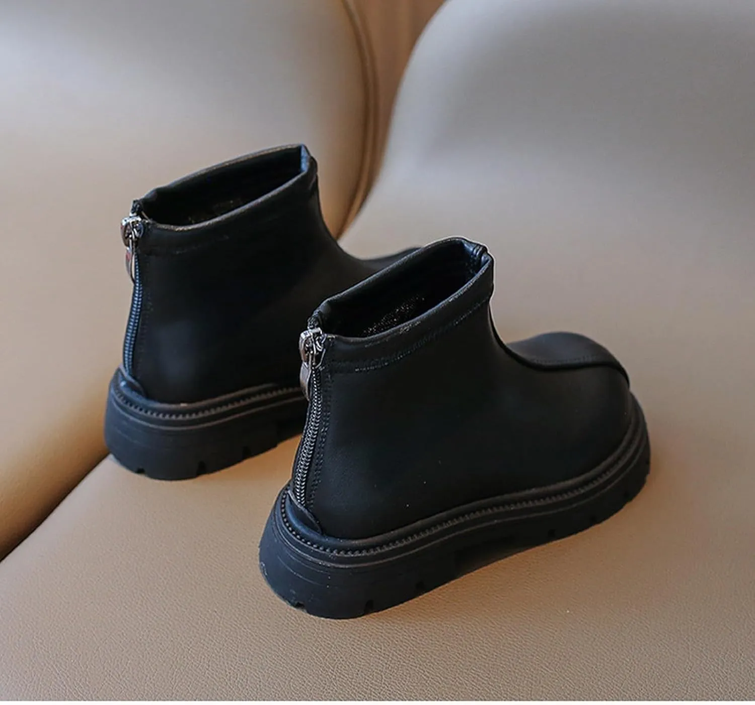 Toddler Girls Zipper Ankle Boots Low Chunky Heel Mary Jane Dress Booties Water-proof Outdoor helsea Boots