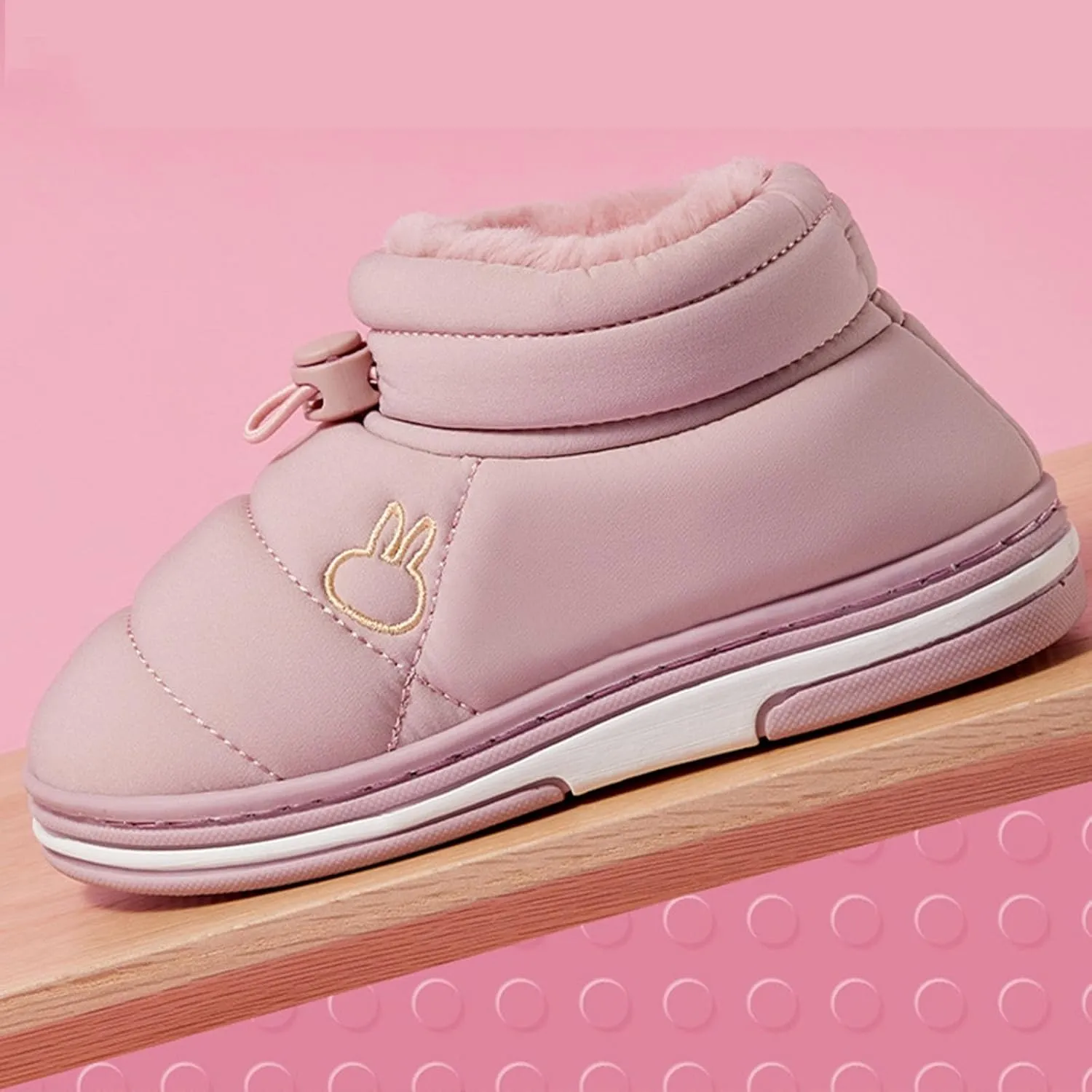 Toddler Kids Warm House Boots Water Proof Slippers for Boys Girls Fuzzy  Lined Comfy Platform Indoor Shoes